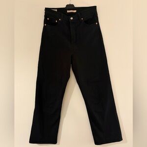 Levi's Ribcage Straight Ankle Black Jeans 29x27